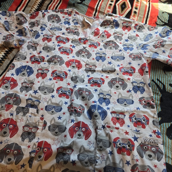 ua scrubs Tops - Ua scrub top size s with dogs